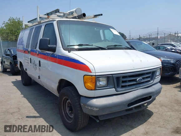 2005 Ford Econoline Cargo with VIN 1FTNE24L05HB29596, listed as a IAAI auction lot 42462025 with 170,322 mi miles and . Bid and sale history available at DreamBid. Image 1.