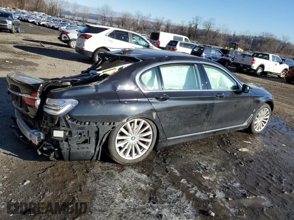 2018 BMW 7 Series 740e xDrive iPerformance with VIN WBA7J2C57JG938498, listed as a Copart auction lot 36909604 with 0 mi miles. Bid and sale history available at carsss.com. Image 3.