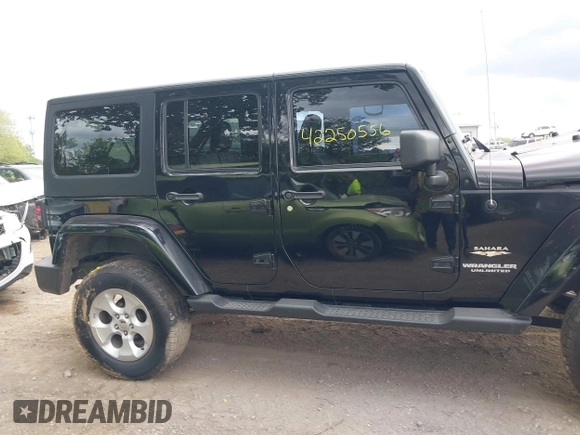 2013 Jeep Wrangler Unlimited Sahara with VIN 1C4BJWEG2DL549864, listed as a IAAI auction lot 42250556 with 231,018 mi miles and . Bid and sale history available at DreamBid. Image 14.