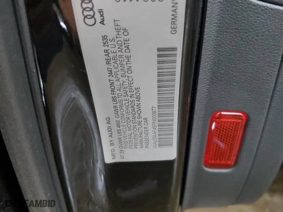 2024 Audi A4 Sedan S line Premium with VIN WAUDAAF45RN000877, listed as a Copart auction lot 78707164 with NaN miles and Salvage Title. Bid and sale history available at carsss.com. Image 12.