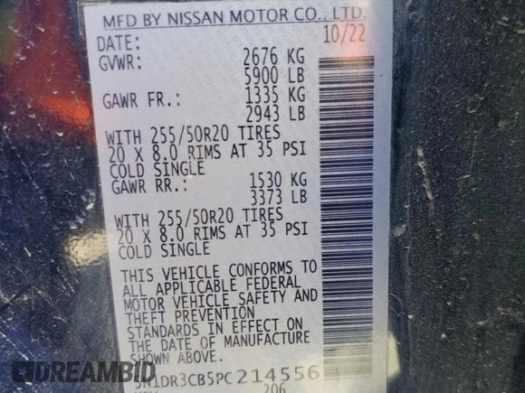 2023 Nissan Pathfinder SL z VIN 5N1DR3CB5PC214556, wystawiony jako Copart lot #55516955 z przebiegiem 34 942 mil mil oraz Szkoda całkowita • Salvage title. Historia ofert i sprzedaży dostępna na DreamBid. Obrazek 12.