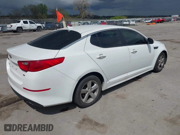 2015 Kia Optima LX with VIN KNAGM4A75F5640302, listed as a IAAI auction lot 42179864 with 95,891 mi miles and . Bid and sale history available at DreamBid. Image 4.