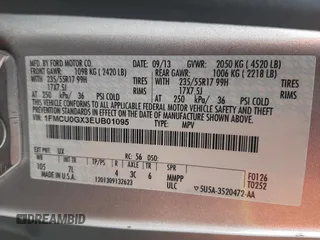 2014 Ford Escape SE with VIN 1FMCU0GX3EUB01095, listed as a Copart auction lot 51464455 with 106,731 mi miles and Salvage Title. Bid and sale history available at carsss.com. Image 12.