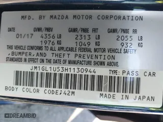 2017 Mazda Mazda6 Sport with VIN JM1GL1U53H1130944, listed as a IAAI auction lot 41615998 with 1 mi miles. Bid and sale history available at carsss.com. Image 9.