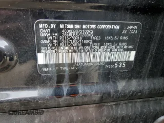2024 Mitsubishi Eclipse Cross ES с VIN JA4ATUAA2RZ005262, выставлен на аукционе Copart как лот 54144135 с пробегом 25 660 миль миль и Списание • Salvage title. История ставок и продаж доступна на DreamBid. Изображение 13.