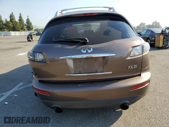 2006 Infiniti FX with VIN JNRAS08U26X102471, listed as a Copart auction lot 74024984 with 191,838 mi miles and Salvage Title. Bid and sale history available at DreamBid. Image 6.