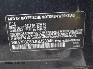 2018 BMW 7 Series 750i z VIN WBA7F0C59JGM23945, wystawiony jako IAAI lot #42236737 z przebiegiem 65 576 mil mil oraz . Historia ofert i sprzedaży dostępna na DreamBid. Obrazek 9.