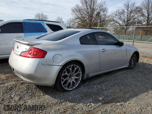 2007 Infiniti G35 Coupe with VIN JNKCV54E37M908770, listed as a Copart auction lot 80825224 with 17,366 mi miles and Salvage Title. Bid and sale history available at carsss.com. Image 3.