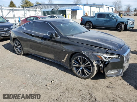 2017 Infiniti Q60 Premium with VIN JN1EV7EL6HM551267, listed as a Copart auction lot 46434555 with 45,072 mi miles and Salvage title. Bid and sale history available at DreamBid. Image 4.