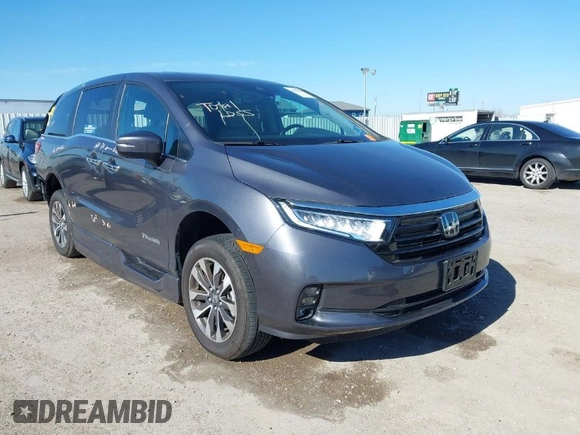2024 Honda Odyssey EX-L with VIN 5FNRL6H63RB037259, listed as a IAAI auction lot 41665850 with 2,710 mi miles and . Bid and sale history available at DreamBid. Image 1.