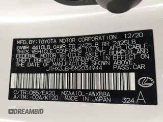 2021 Lexus UX with VIN JTHX3JBH5M2034944, listed as a IAAI auction lot 41068335 with 53,522 mi miles. Bid and sale history available at carsss.com. Image 9.