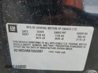2007 Chevrolet Impala LT with VIN 2G1WC58RX79322087, listed as a Copart auction lot 47162465 with 248,525 mi miles and Salvage Title. Bid and sale history available at DreamBid. Image 12.