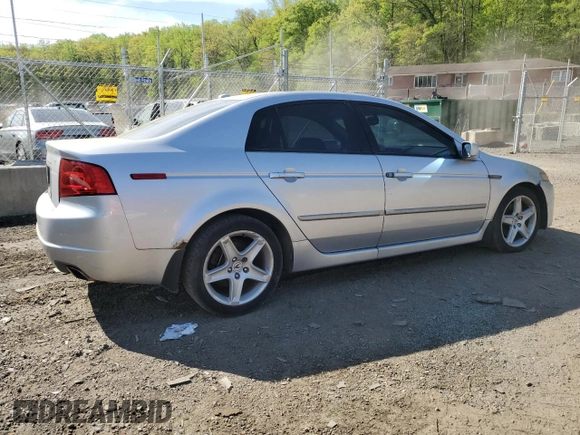 2005 Acura TL with VIN 19UUA66265A080997, listed as a Copart auction lot 53651795 with 87,424 mi miles and Salvage Title. Bid and sale history available at carsss.com. Image 3.