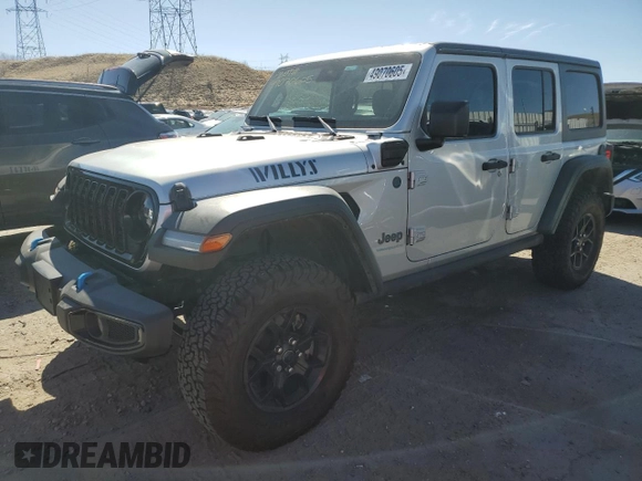 2024 Jeep Wrangler Willys z VIN 1C4RJXN6XRW203949, wystawiony jako Copart lot #49070605 z przebiegiem 10 907 mil mil oraz Czysty tytuł • Clean title. Historia ofert i sprzedaży dostępna na DreamBid. Obrazek 1.