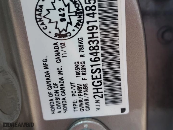 2003 Honda Civic DX with VIN 2HGES16483H914854, listed as a Copart auction lot 84275274 with 20,803 mi miles and Salvage Title. Bid and sale history available at carsss.com. Image 12.