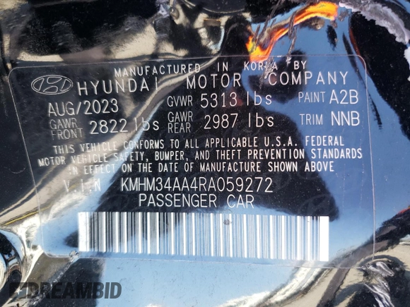 2024 Hyundai Ioniq 6 SEL z VIN KMHM34AA4RA059272, wystawiony jako Copart lot #50676784 z przebiegiem 6 224 mil mil oraz Szkoda całkowita • Salvage title. Historia ofert i sprzedaży dostępna na DreamBid. Obrazek 14.