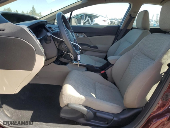 2015 Honda Civic Sedan LX with VIN 19XFB2F54FE218980, listed as a Copart auction lot 52682015 with 75,588 mi miles and Salvage Title. Bid and sale history available at carsss.com. Image 7.