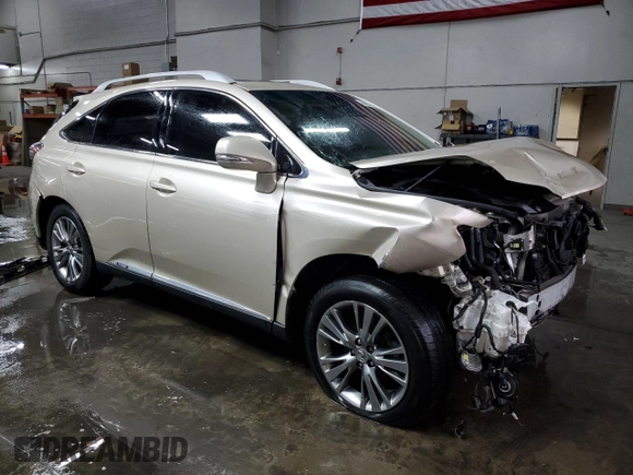 2013 Lexus RX 450h with VIN JTJZB1BA2D2007181, listed as a Copart auction lot 44821995 with 177,232 mi miles and Salvage title. Bid and sale history available at DreamBid. Image 4.