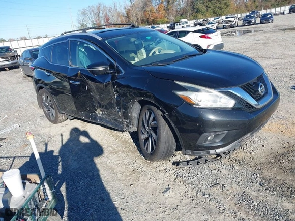 2015 Nissan Murano SL with VIN 5N1AZ2MG3FN278847, listed as a IAAI auction lot 41087917 with 133,080 mi miles. Bid and sale history available at carsss.com. Image 1.