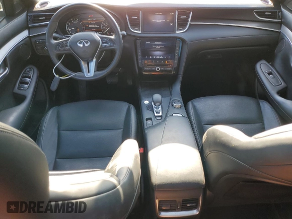 2022 Infiniti QX50 LUXE with VIN 3PCAJ5BA4NF107923, listed as a Copart auction lot 87130194 with 37,237 mi miles and Salvage Title. Bid and sale history available at carsss.com. Image 8.
