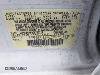 2012 Nissan Sentra SR with VIN 3N1AB6AP3CL720223, listed as a IAAI auction lot 42518721 with 236,341 mi miles and . Bid and sale history available at DreamBid. Image 9.