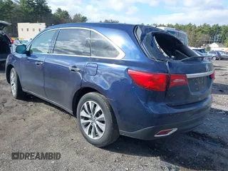 2016 Acura MDX w/Tech with VIN 5FRYD4H40GB053930, listed as a IAAI auction lot 41965048 with 1 mi miles. Bid and sale history available at carsss.com. Image 3.