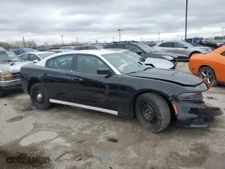 2023 Dodge Charger Police with VIN 2C3CDXKGXPH592845, listed as a Copart auction lot 89326265 with 17,163 mi miles and Salvage Title. Bid and sale history available at carsss.com. Image 4.