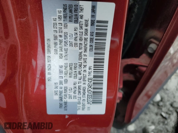 2015 Mazda CX-9 Grand Touring z VIN JM3TB3DV0F0461438, wystawiony jako Copart lot #61615275 z przebiegiem 212 252 mil mil oraz Szkoda całkowita • Salvage title. Historia ofert i sprzedaży dostępna na DreamBid. Obrazek 13.