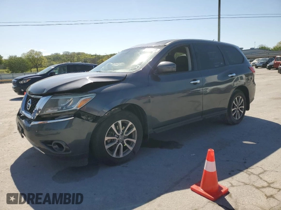 2014 Nissan Pathfinder S with VIN 5N1AR2MN8EC633584, listed as a Copart auction lot 53186925 with 144,650 mi miles and Salvage Title. Bid and sale history available at carsss.com. Image 1.