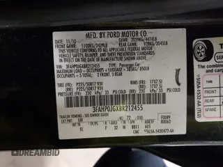 2011 Ford Fusion SEL with VIN 3FAHP0JGXBR212455, listed as a IAAI auction lot 41995300 with 222,018 mi miles. Bid and sale history available at carsss.com. Image 9.