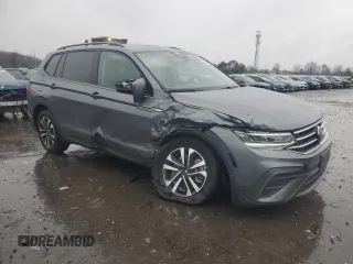 2024 Volkswagen Tiguan S with VIN 3VVFB7AX0RM051356, listed as a Copart auction lot 43218935 with 13,201 mi miles and Salvage title. Bid and sale history available at DreamBid. Image 4.