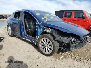 2016 Tesla Model X 70D with VIN 5YJXCAE27GF025513, listed as a Copart auction lot 49345345 with Not Provided miles and Salvage Title. Bid and sale history available at DreamBid. Image 4.