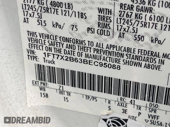 2011 Ford F-250 XL с VIN 1FT7X2B63BEC95088, выставлен на аукционе IAAI как лот 42619750 с пробегом 306 174 миль миль и . История ставок и продаж доступна на DreamBid. Изображение 11.