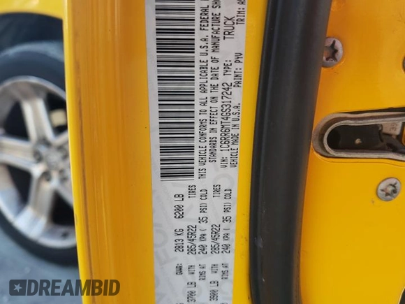 2016 Ram 1500 Sport with VIN 1C6RR6MT4GS317242, listed as a Copart auction lot 87055914 with 299,475 mi miles and Clean Title. Bid and sale history available at carsss.com. Image 12.