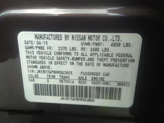 2015 Infiniti Q50 Premium with VIN JN1BV7AP8FM343805, listed as a IAAI auction lot 41752314 with 69,231 mi miles. Bid and sale history available at carsss.com. Image 9.