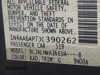 2018 Nissan Maxima S with VIN 1N4AA6AP7JC390262, listed as a IAAI auction lot 41490309 with 141,974 mi miles and . Bid and sale history available at DreamBid. Image 9.