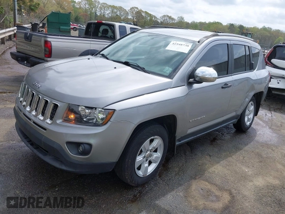 2017 Jeep Compass Sport with VIN 1C4NJCBA7HD163209, listed as a IAAI auction lot 41948738 with 116,352 mi miles and . Bid and sale history available at carsss.com. Image 2.