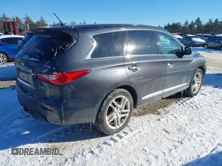 2013 Infiniti JX35 with VIN 5N1AL0MM6DC314048, listed as a IAAI auction lot 41393672 with 158,073 mi miles. Bid and sale history available at carsss.com. Image 4.