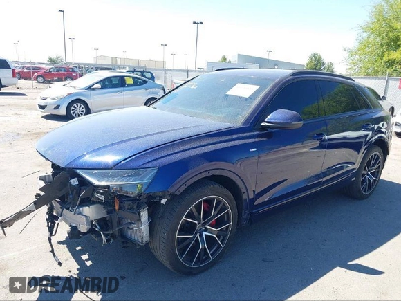 2019 Audi Q8 Prestige z VIN WA1FVBF13KD033878, wystawiony jako IAAI lot #41461807 z przebiegiem 53 697 mil mil oraz . Historia ofert i sprzedaży dostępna na DreamBid. Obrazek 2.