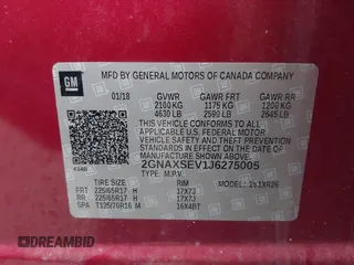 2018 Chevrolet Equinox LT with VIN 2GNAXSEV1J6275005, listed as a IAAI auction lot 40781380 with 112,664 mi miles. Bid and sale history available at carsss.com. Image 9.