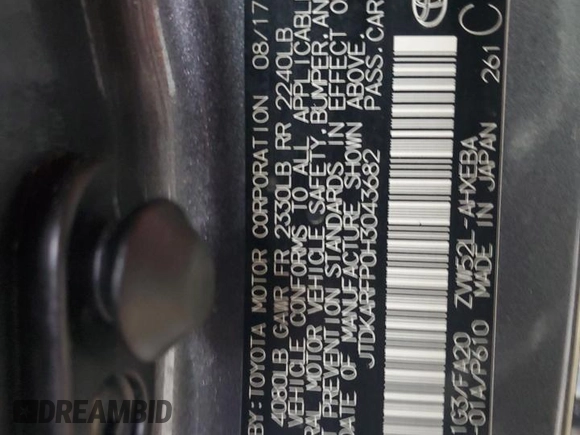 2017 Toyota Prius Plus z VIN JTDKARFP0H3043682, wystawiony jako Copart lot #47738415 z przebiegiem 15 101 mil mil oraz Szkoda całkowita • Salvage title. Historia ofert i sprzedaży dostępna na DreamBid. Obrazek 14.