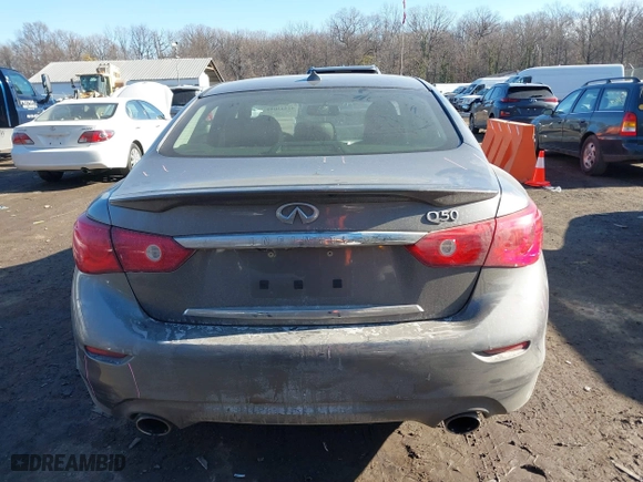 2015 Infiniti Q50 Premium with VIN JN1BV7AP4FM334762, listed as a IAAI auction lot 41443049 with 99,519 mi miles. Bid and sale history available at carsss.com. Image 17.