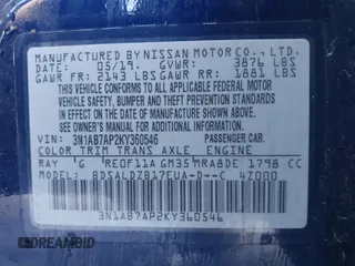 2019 Nissan Sentra S with VIN 3N1AB7AP2KY360546, listed as a IAAI auction lot 41754799 with 235,863 mi miles and . Bid and sale history available at DreamBid. Image 9.