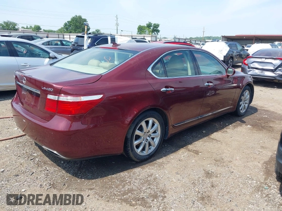 2009 Lexus LS 460 with VIN JTHBL46F895090838, listed as a IAAI auction lot 42437405 with 174,271 mi miles and . Bid and sale history available at DreamBid. Image 4.