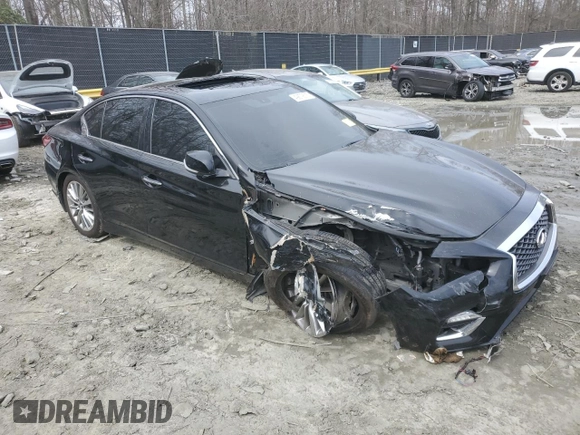 2018 Infiniti Q50 Luxe z VIN JN1EV7AP8JM360979, wystawiony jako Copart lot #49879575 z przebiegiem 80 031 mil mil oraz Szkoda całkowita • Salvage title. Historia ofert i sprzedaży dostępna na DreamBid. Obrazek 4.