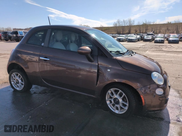 2013 FIAT 500 Pop with VIN 3C3CFFAR4DT714691, listed as a Copart auction lot 53346175 with 83,256 mi miles and Salvage Title. Bid and sale history available at carsss.com. Image 4.
