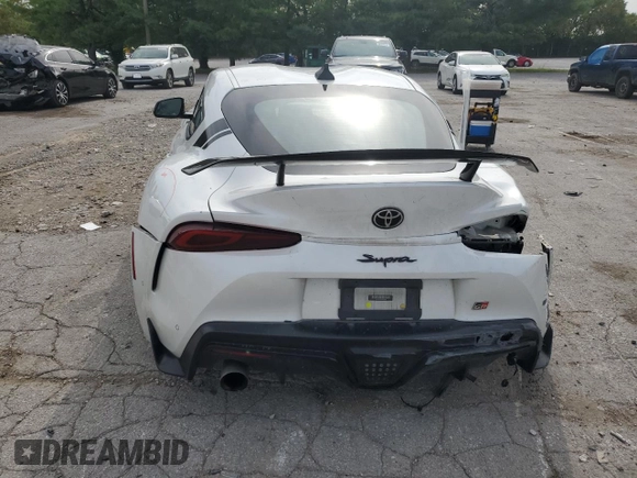 2022 Toyota GR Supra 3.0 with VIN WZ1DB4C03LW029008, listed as a Copart auction lot 70222474 with 0 mi miles and Salvage Title. Bid and sale history available at carsss.com. Image 6.