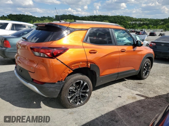 2022 Chevrolet TrailBlazer LT with VIN KL79MRSL2NB037485, listed as a Copart auction lot 56896854 with 5,355 mi miles and . Bid and sale history available at DreamBid. Image 3.