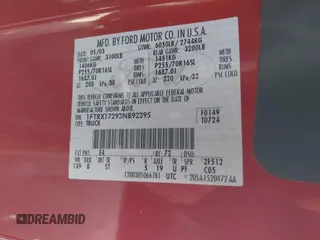 2003 Ford F-150 XL with VIN 1FTRX17293NB92395, listed as a IAAI auction lot 41885536 with 1 mi miles. Bid and sale history available at carsss.com. Image 9.