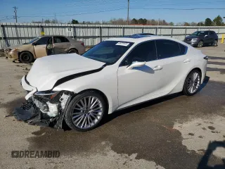 2023 Lexus IS with VIN JTHDA1D20P5123910, listed as a Copart auction lot 49429445 with 18,477 mi miles and Salvage Title. Bid and sale history available at carsss.com. Image 1.